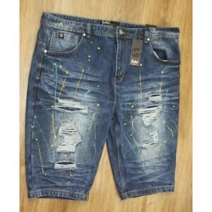 Switch Remarkable Distressed Paint Splatter Denim Shorts - Size 44 - NWT